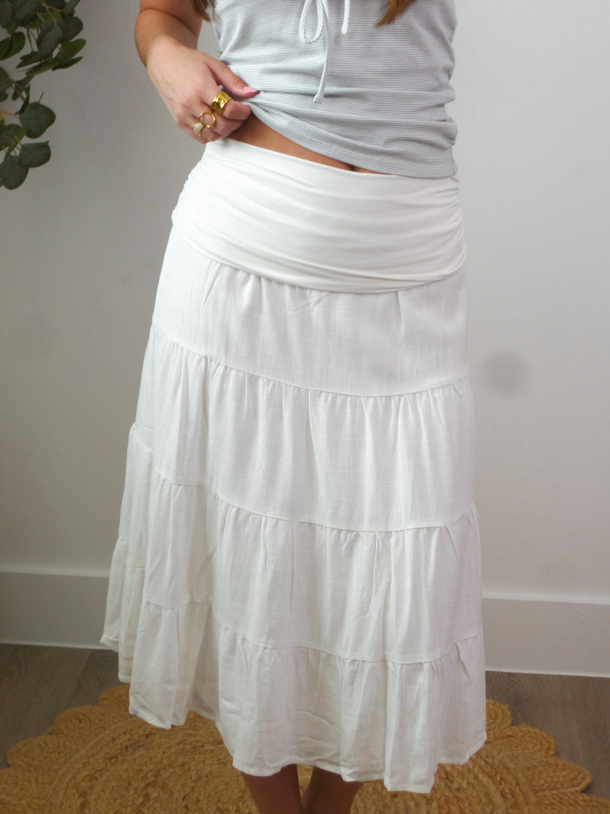 Vanilla Wave Foldover Skirt