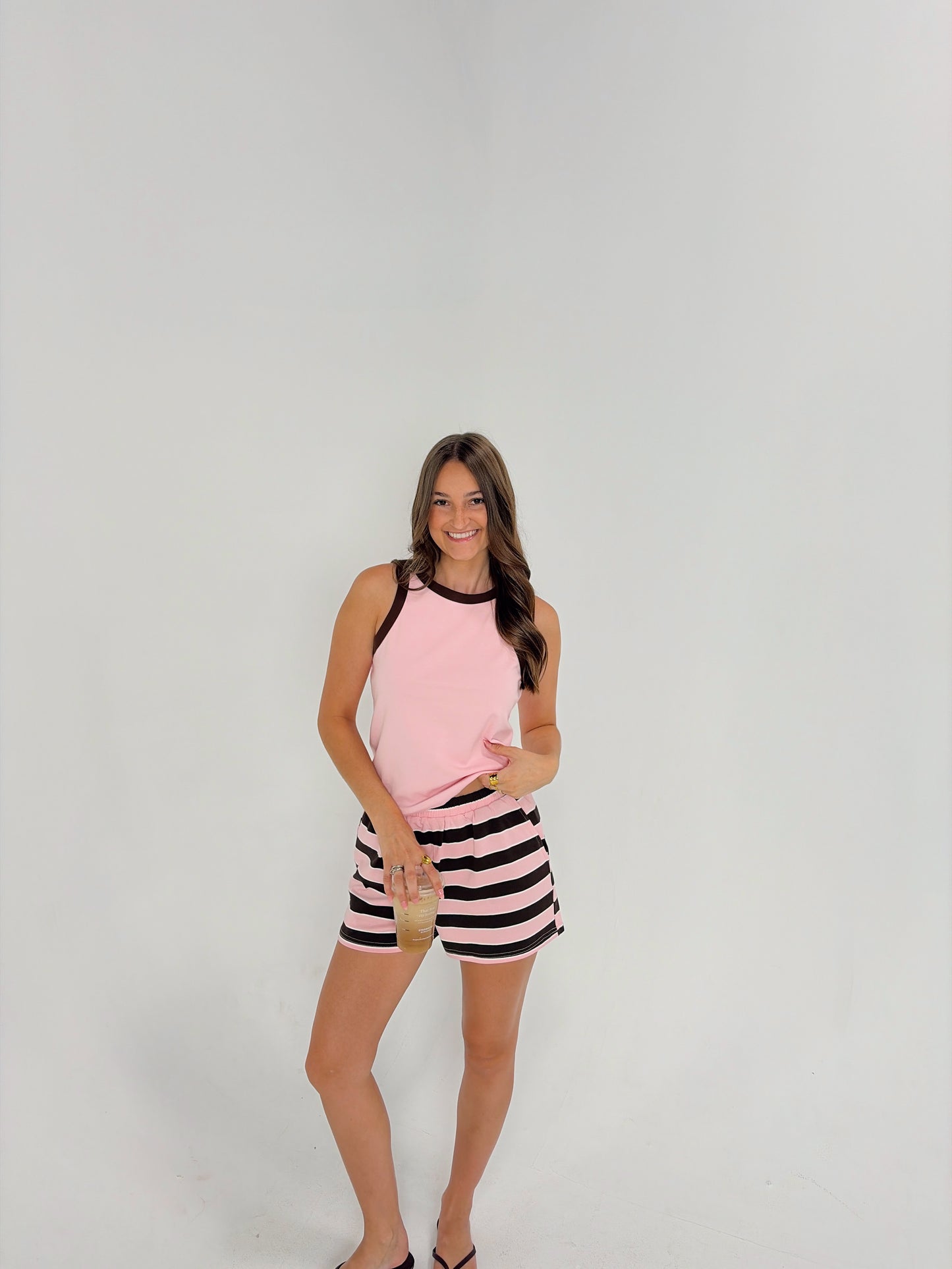Pink/Brown Contrast Tank