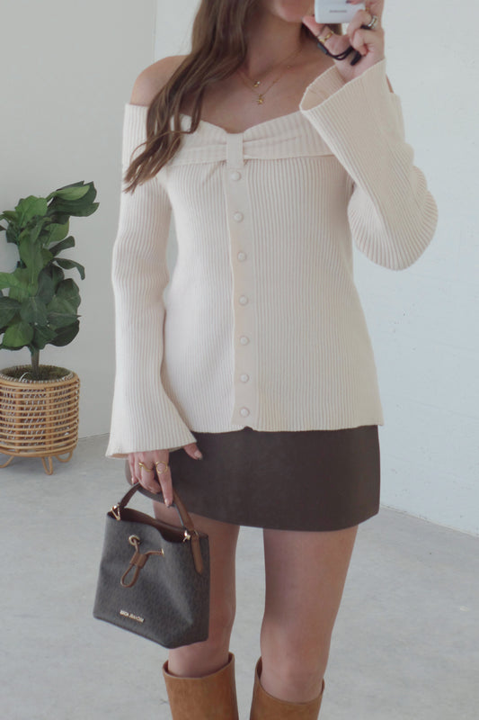 Warm Whispers Off The Shoulder Top