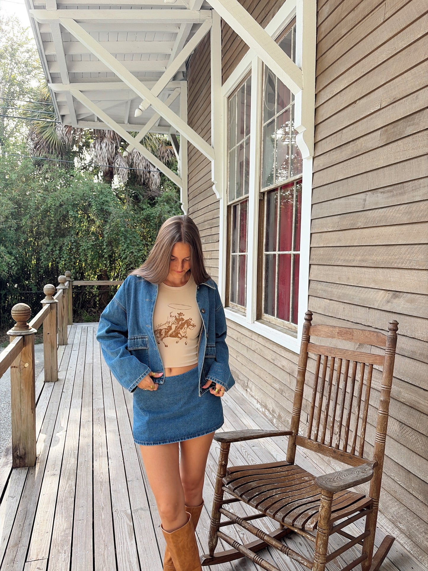 Denim Skirt Set