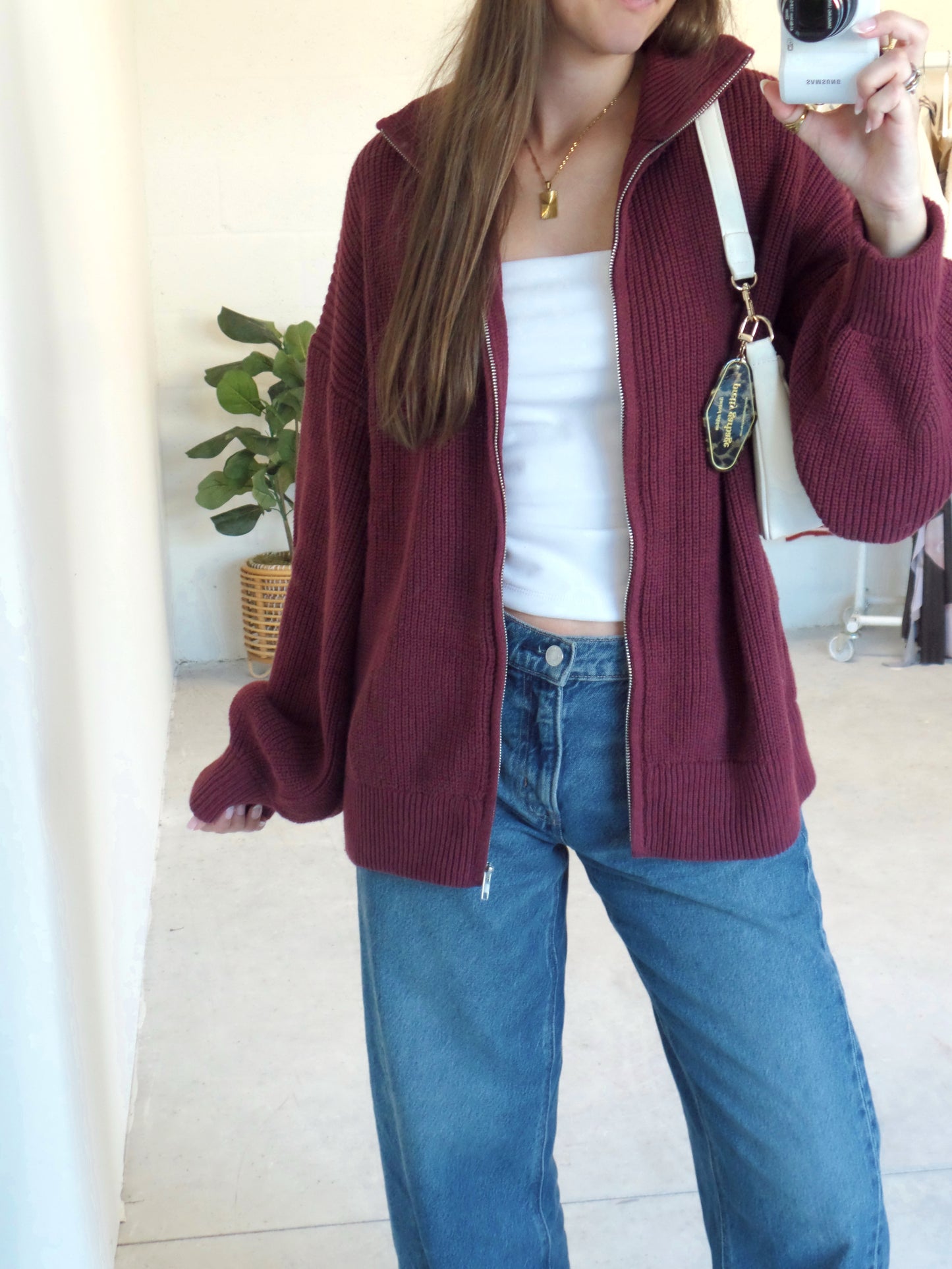 Burgundy Bliss Zip-Up
