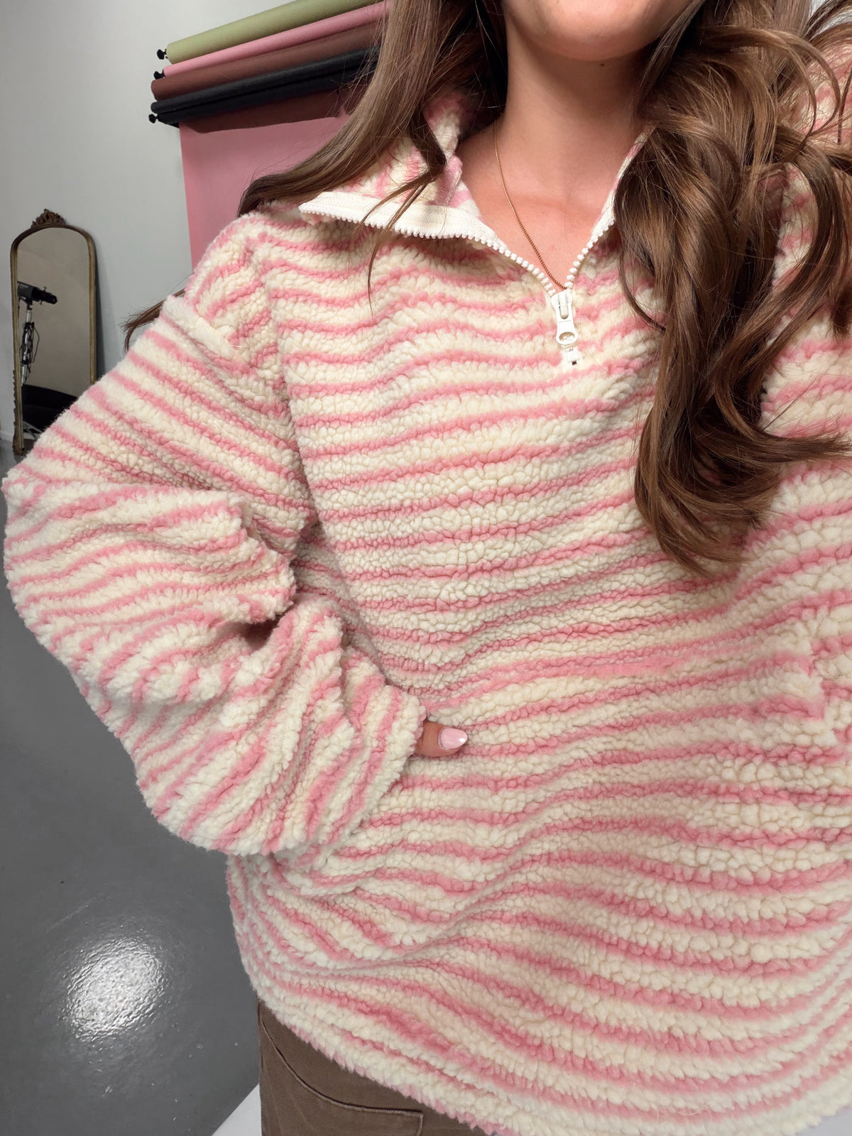 Strawberry Cream Sherpa Jacket