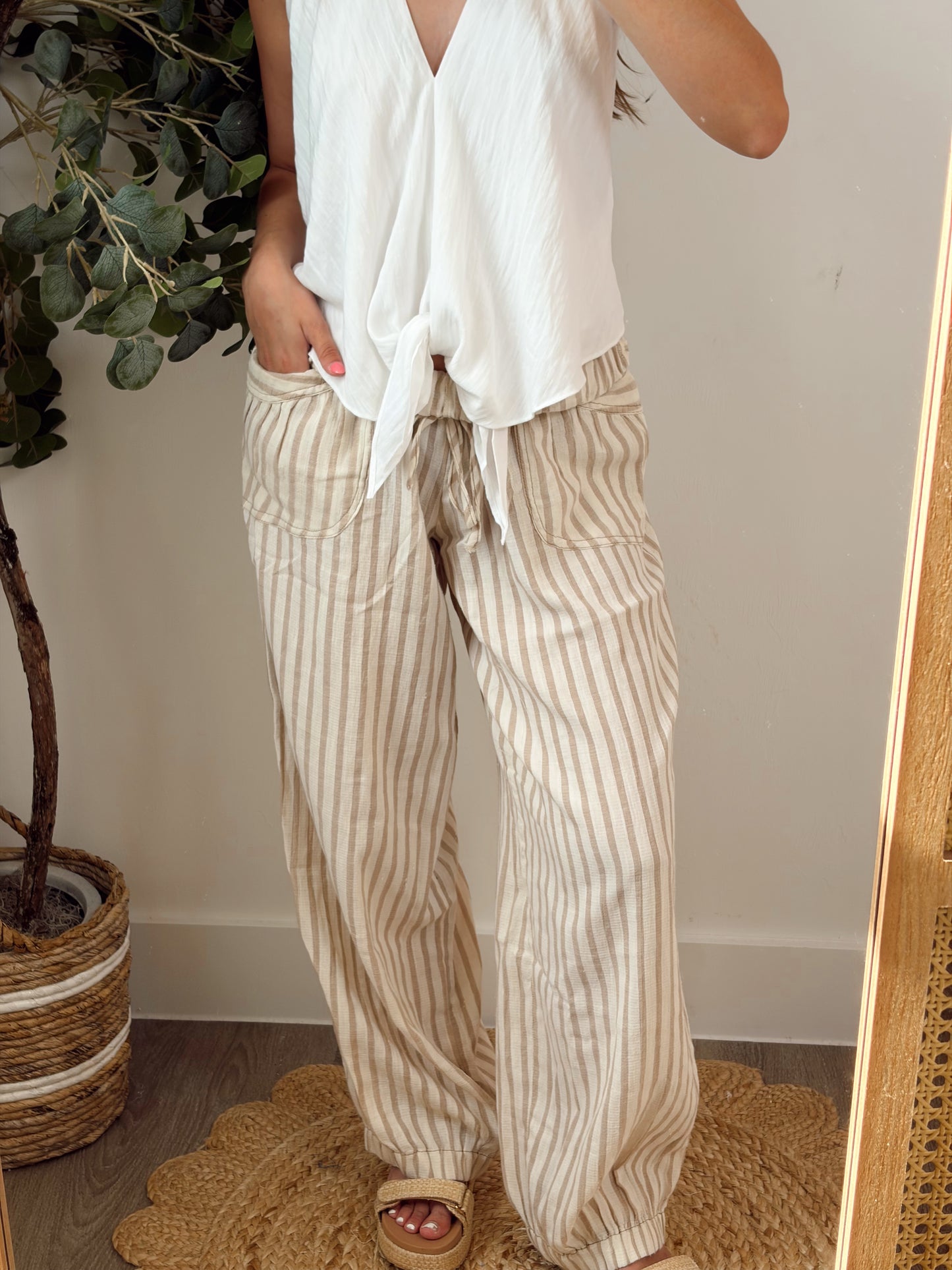 Taupe Stripe Pant