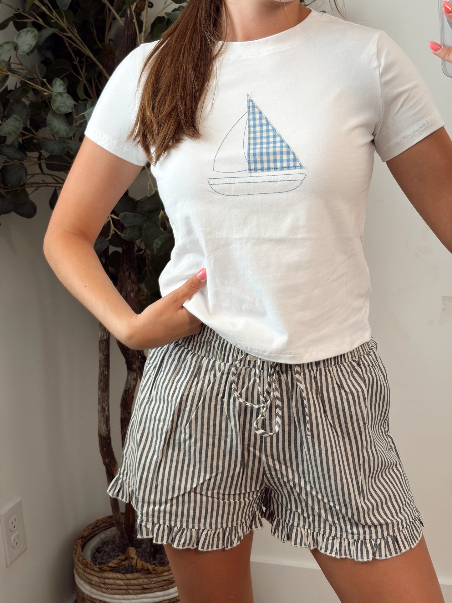Sail Away Gingham Tee