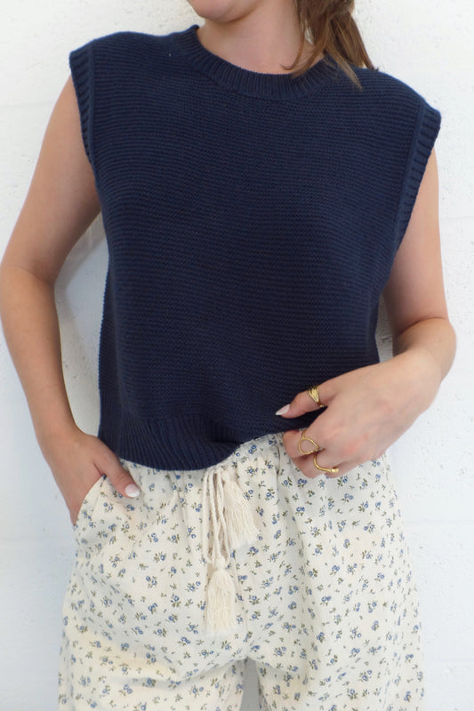 Knit Open Back Tie Top