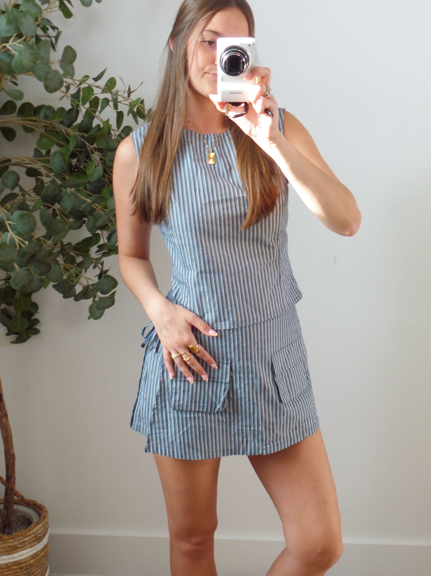 Navy/blue Stripe Skort Set