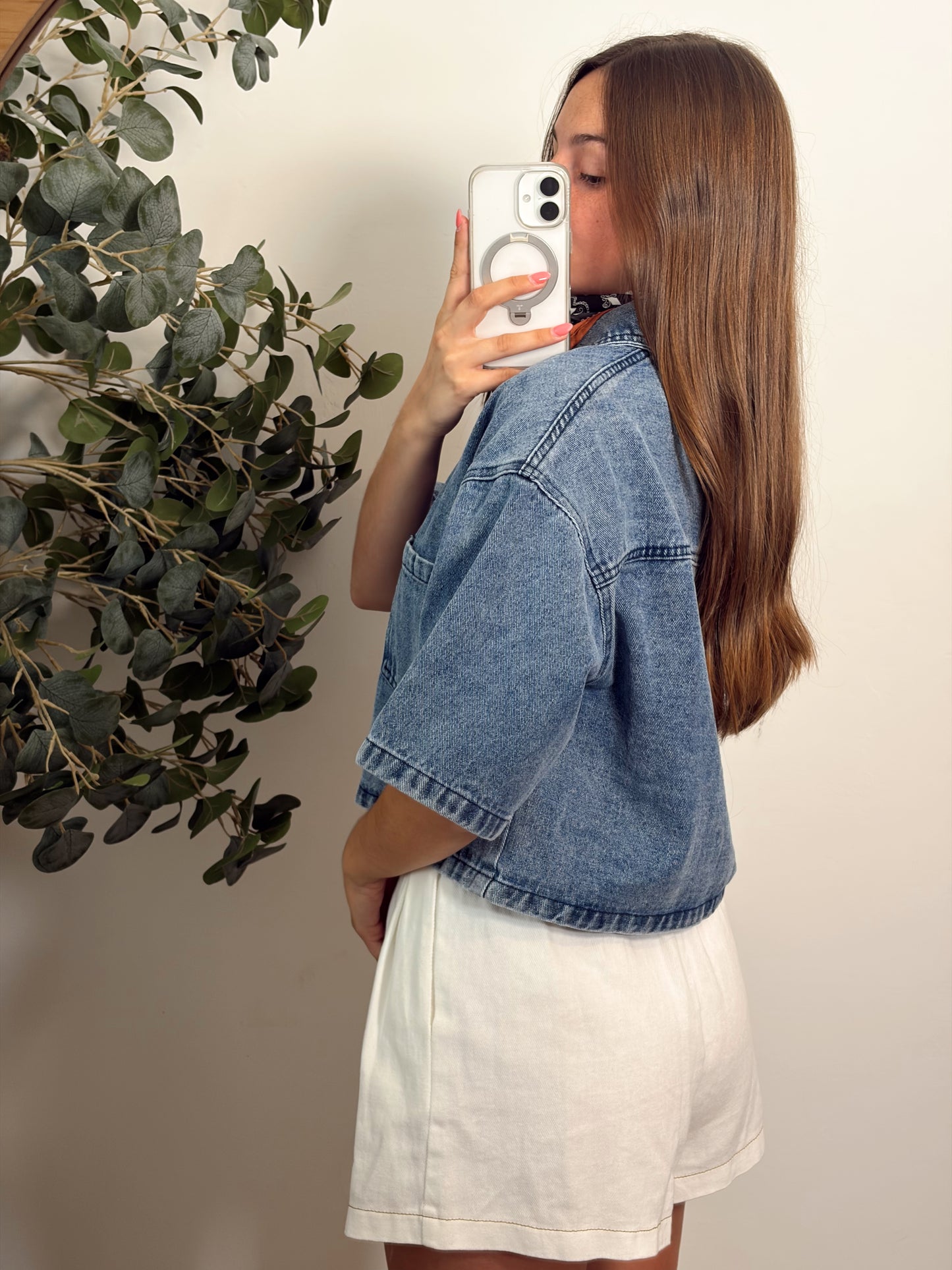 Denim Button Top