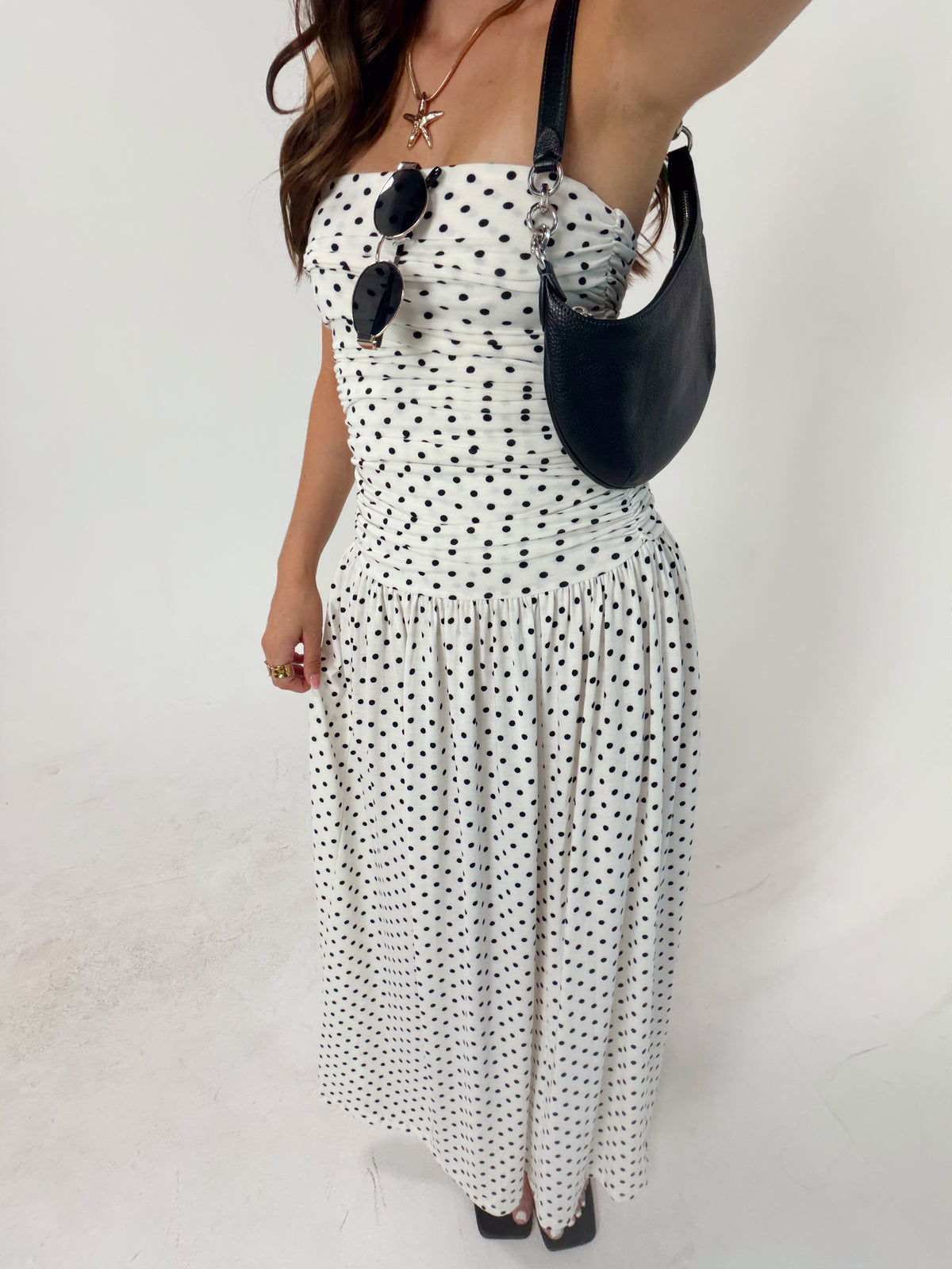 Polka dot soft maxi dress