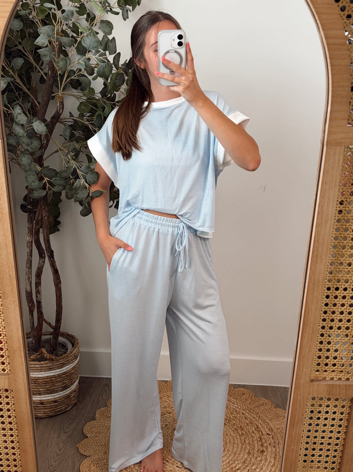Blue Mini Stripe Set
