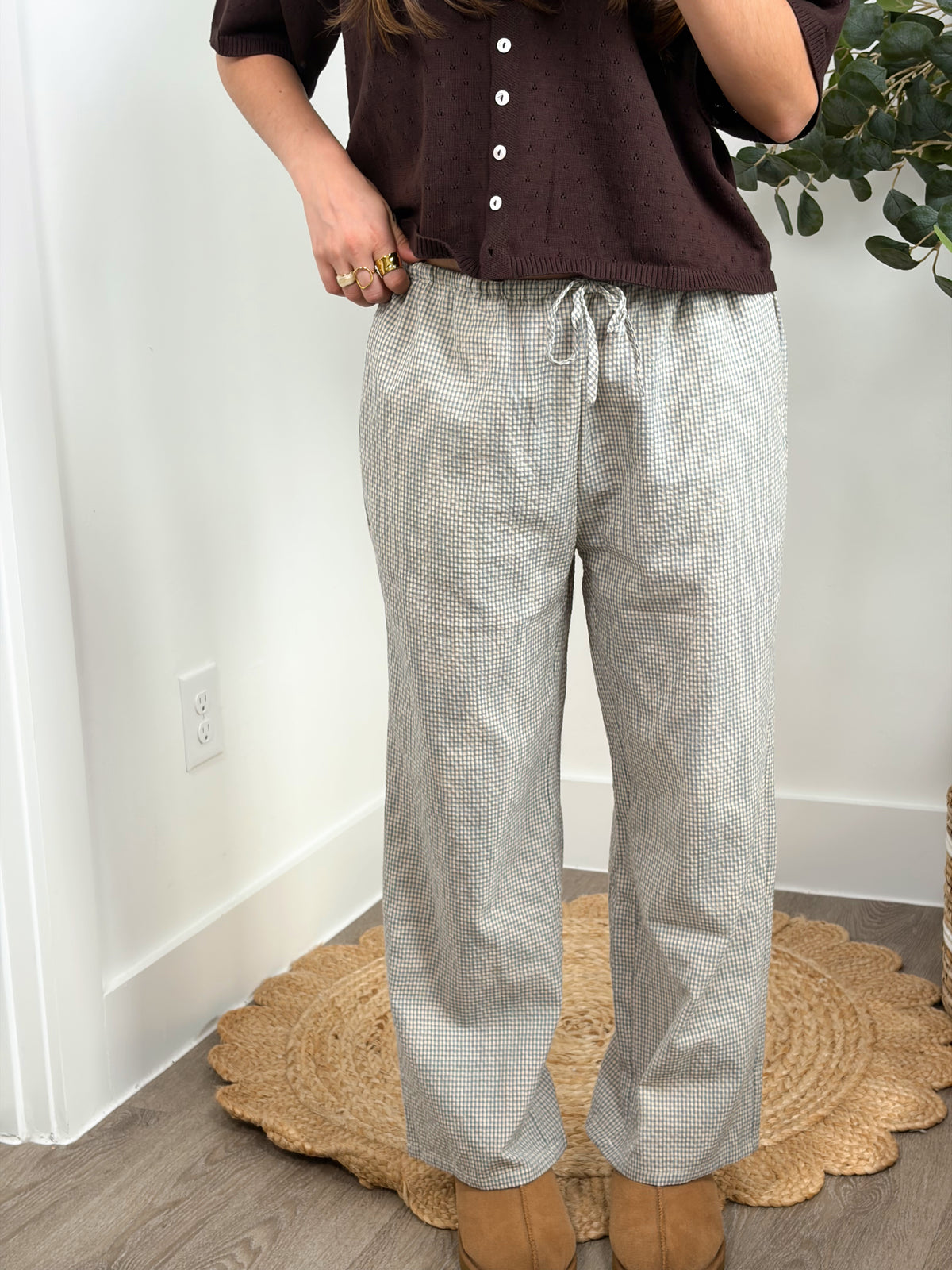 Chestnut Sky Gingham Pants